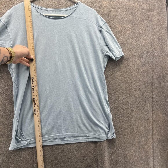 All Saints Shirt Mens Large Blue Crew Neck Short Sleeve Tee Lightweight - Picture 7 of 12